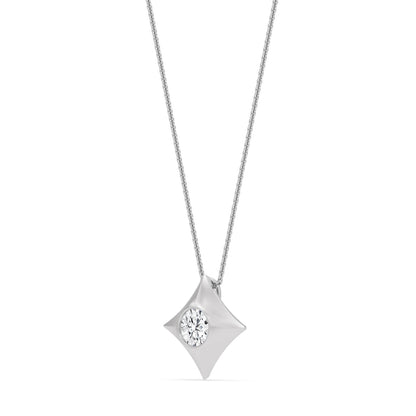 White Gold / 0.50ct Lab Grown Diamond Bezel Necklace