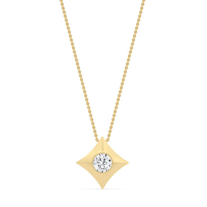Yellow Gold / 0.50ct Lab Grown Diamond Bezel Necklace