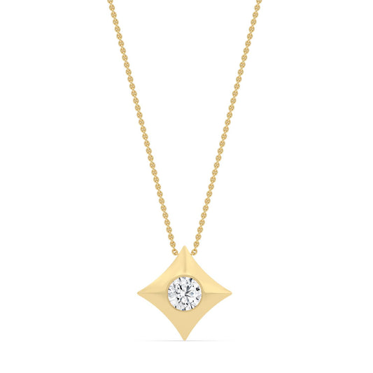 Yellow Gold / 0.50ct Lab Grown Diamond Bezel Necklace