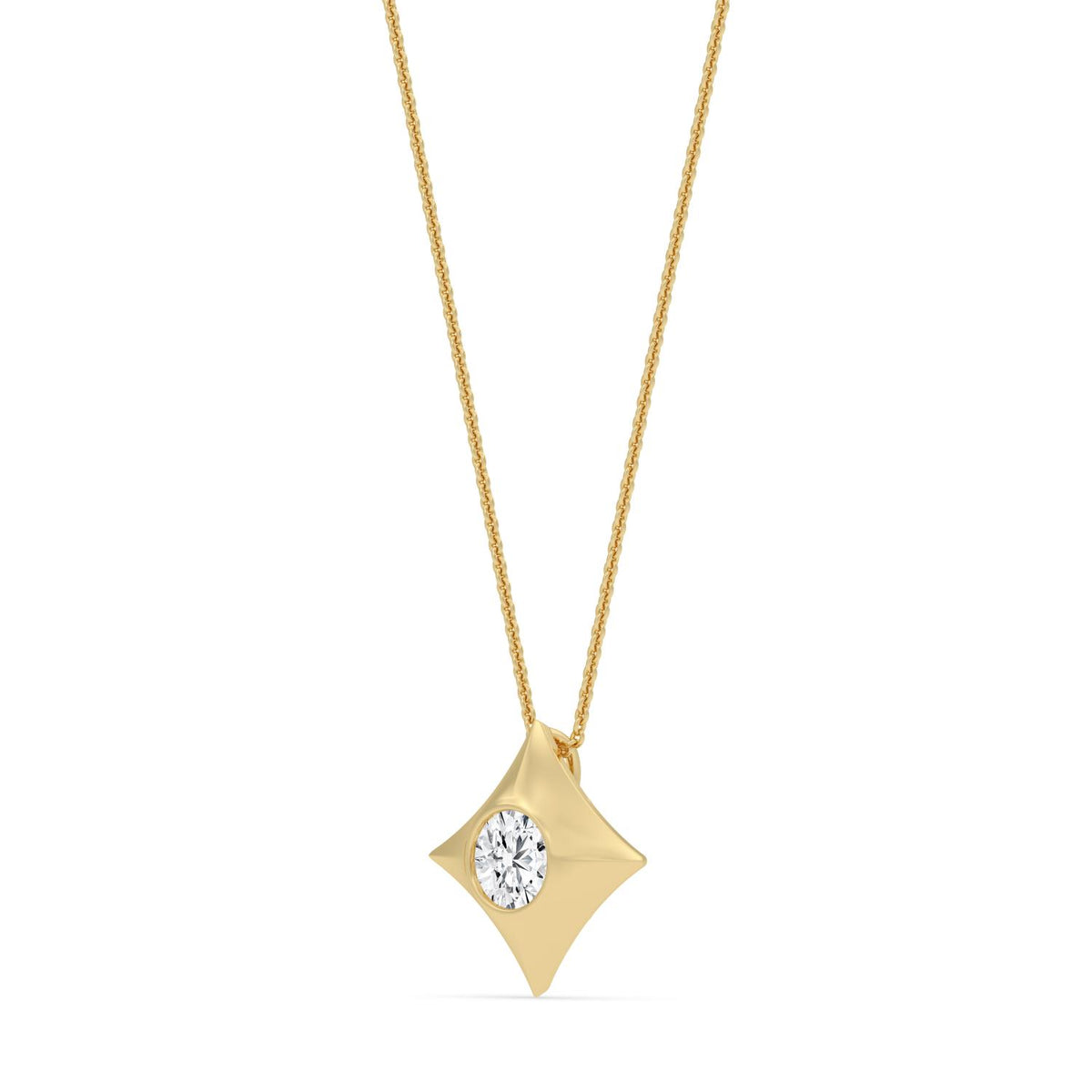 Yellow Gold / 0.50ct Lab Grown Diamond Bezel Necklace