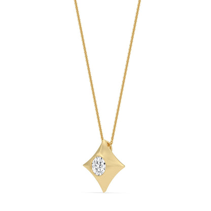 Yellow Gold / 0.50ct Lab Grown Diamond Bezel Necklace