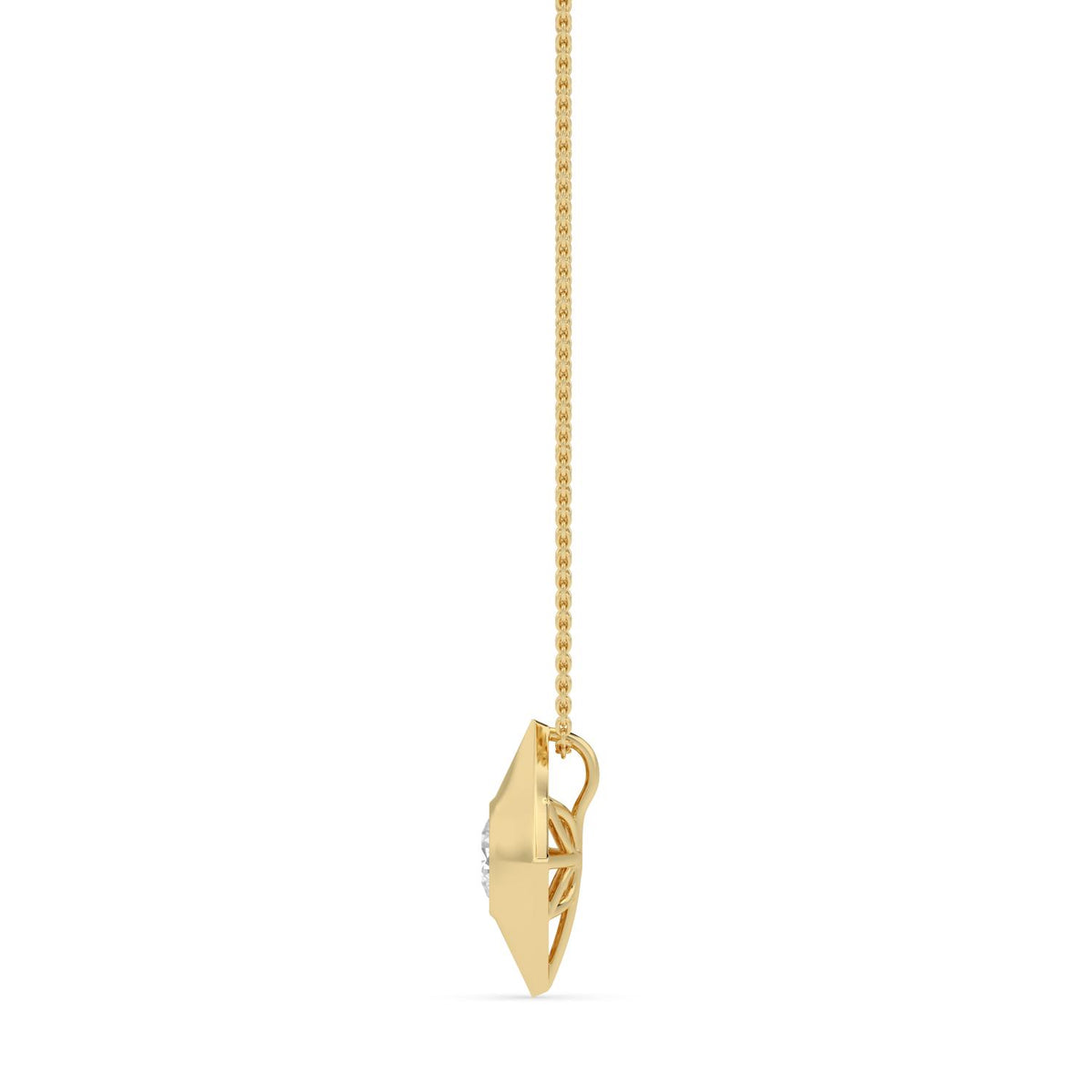 Yellow Gold / 0.50ct Lab Grown Diamond Bezel Necklace