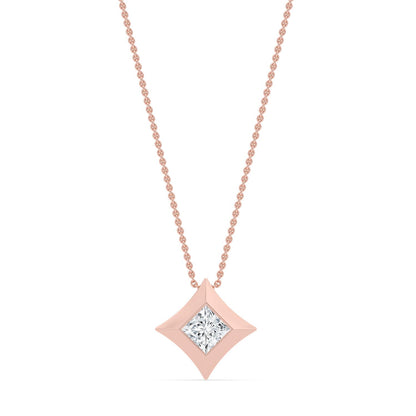 Rose Gold / 0.70ct Lab Grown Diamond Bezel Necklace
