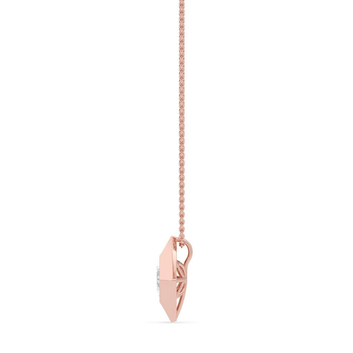 Rose Gold / 0.70ct Lab Grown Diamond Bezel Necklace