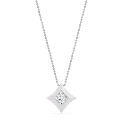 White Gold / 0.70ct Lab Grown Diamond Bezel Necklace