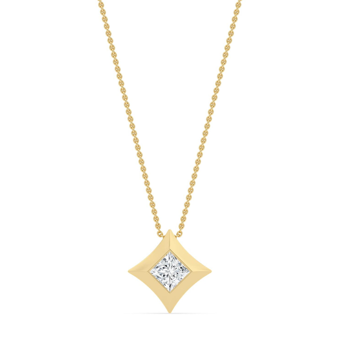 Yellow Gold / 0.70ct Lab Grown Diamond Bezel Necklace