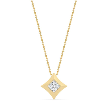 Yellow Gold / 0.70ct Lab Grown Diamond Bezel Necklace