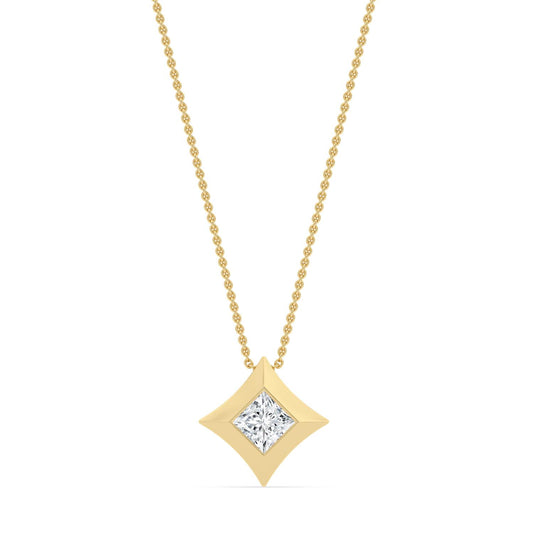 Yellow Gold / 0.70ct Lab Grown Diamond Bezel Necklace