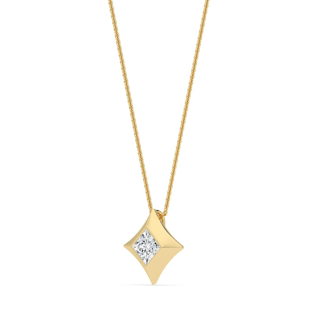 Yellow Gold / 0.70ct Lab Grown Diamond Bezel Necklace