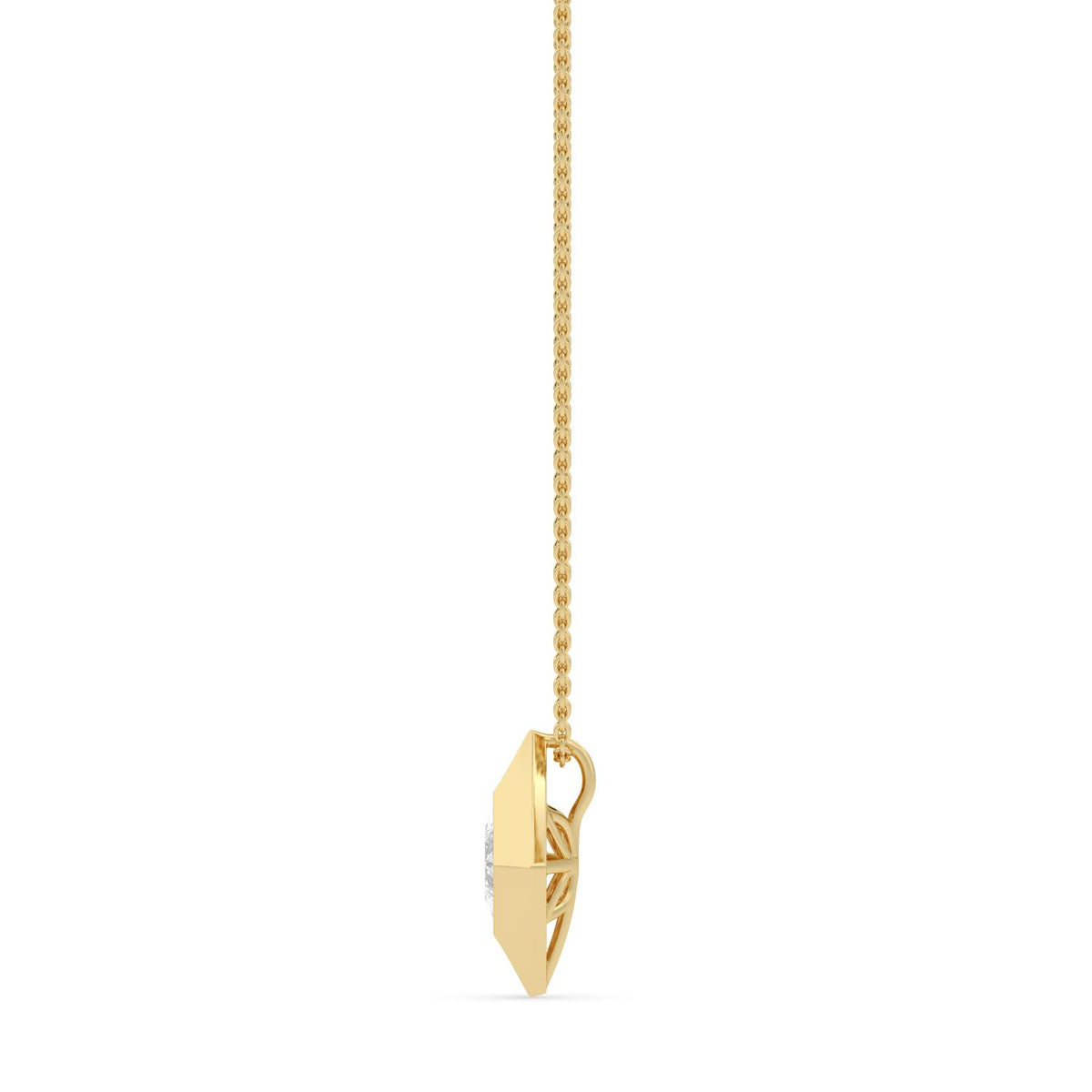 Yellow Gold / 0.70ct Lab Grown Diamond Bezel Necklace