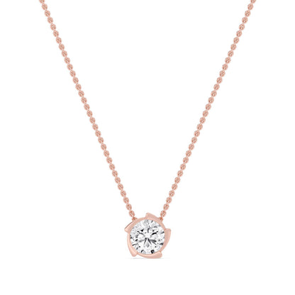Rose Gold / Lab Grown Diamond Bezel Necklace