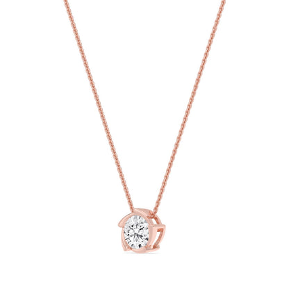 Rose Gold / Lab Grown Diamond Bezel Necklace