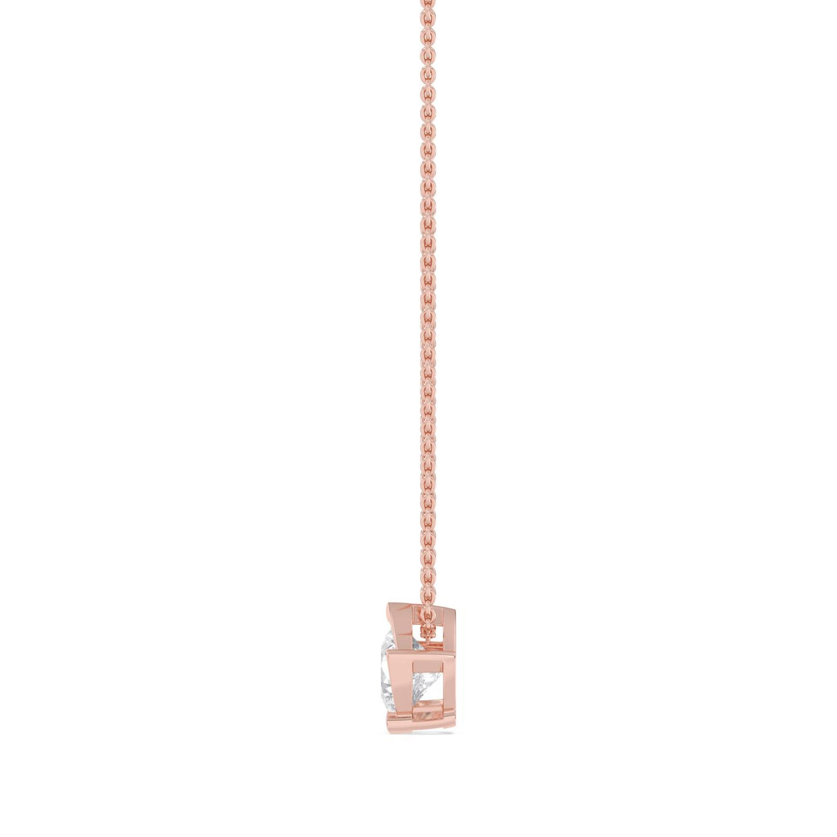 Rose Gold / Lab Grown Diamond Bezel Necklace