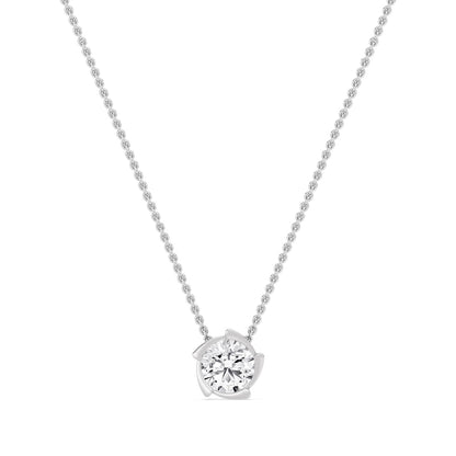White Gold / Lab Grown Diamond Bezel Necklace