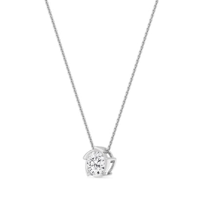 White Gold / Lab Grown Diamond Bezel Necklace
