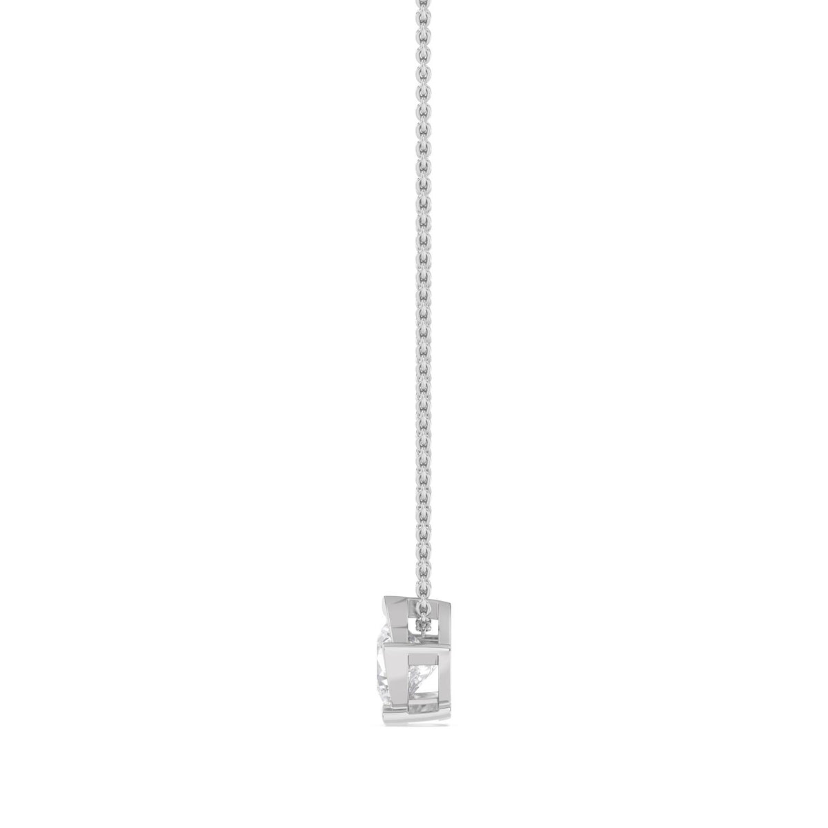White Gold / Lab Grown Diamond Bezel Necklace
