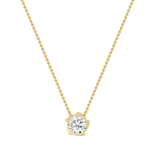 Yellow Gold / Lab Grown Diamond Bezel Necklace