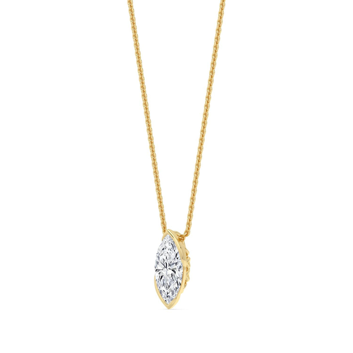 Yellow Gold / 1.25ct Lab Grown Diamond Solitaire Pendant