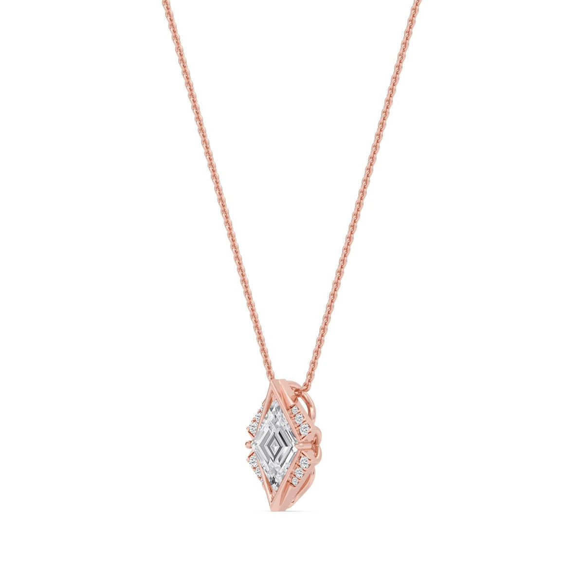 Rose Gold / 1.07ct Lab Grown Diamond Solitaire Pendant