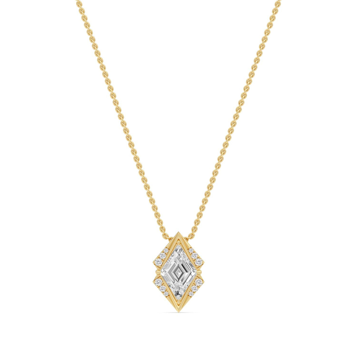 Yellow Gold / 1.07ct Lab Grown Diamond Solitaire Pendant