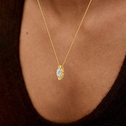 Yellow Gold / 1.07ct Lab Grown Diamond Solitaire Pendant
