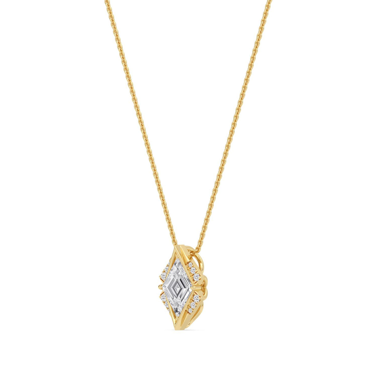 Yellow Gold / 1.07ct Lab Grown Diamond Solitaire Pendant