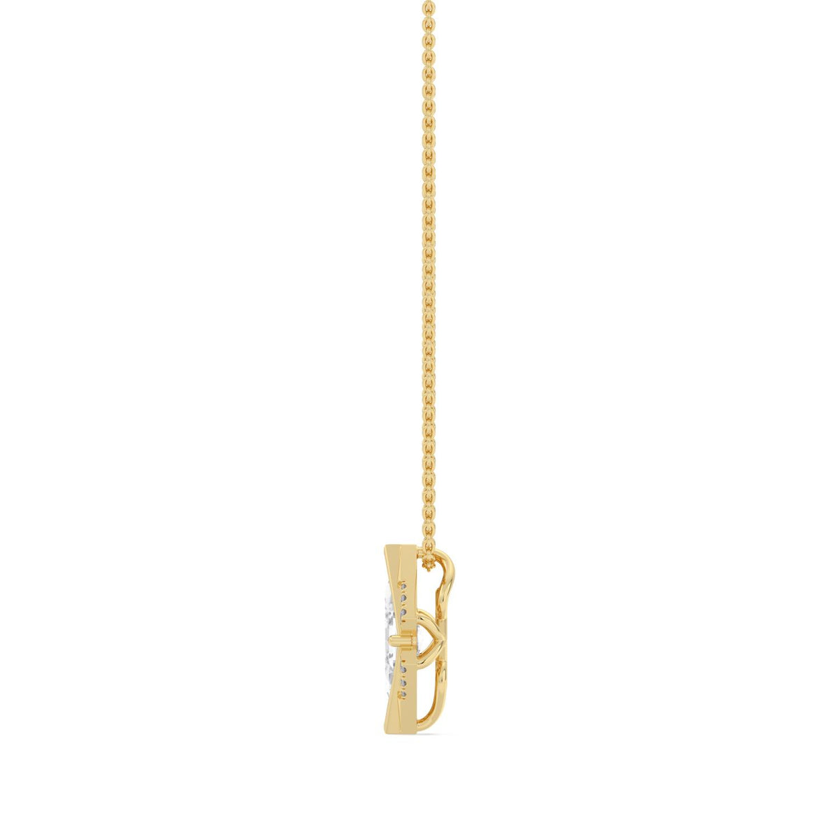 Yellow Gold / 1.07ct Lab Grown Diamond Solitaire Pendant