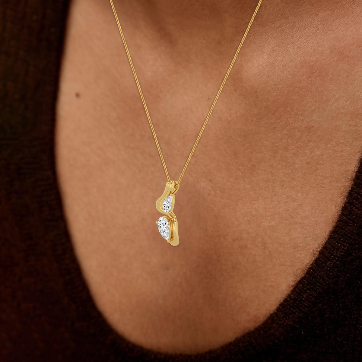 Yellow Gold / 1.61ct Lab Grown Diamond Pendant