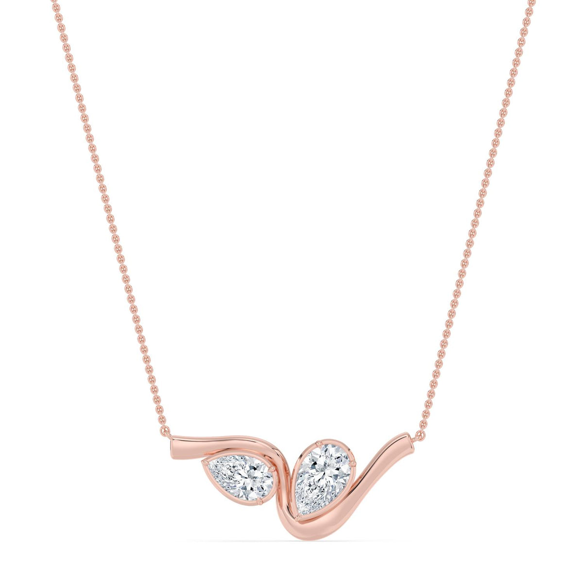 Rose Gold / 2.57ct Lab Grown Diamond Bezel Necklace