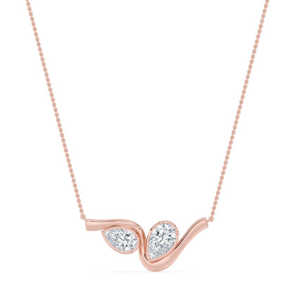Rose Gold / 2.57ct Lab Grown Diamond Bezel Necklace