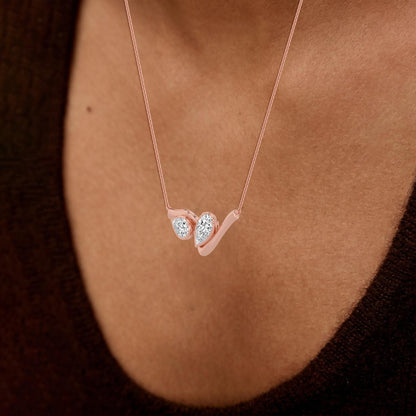 Rose Gold / 2.57ct Lab Grown Diamond Bezel Necklace