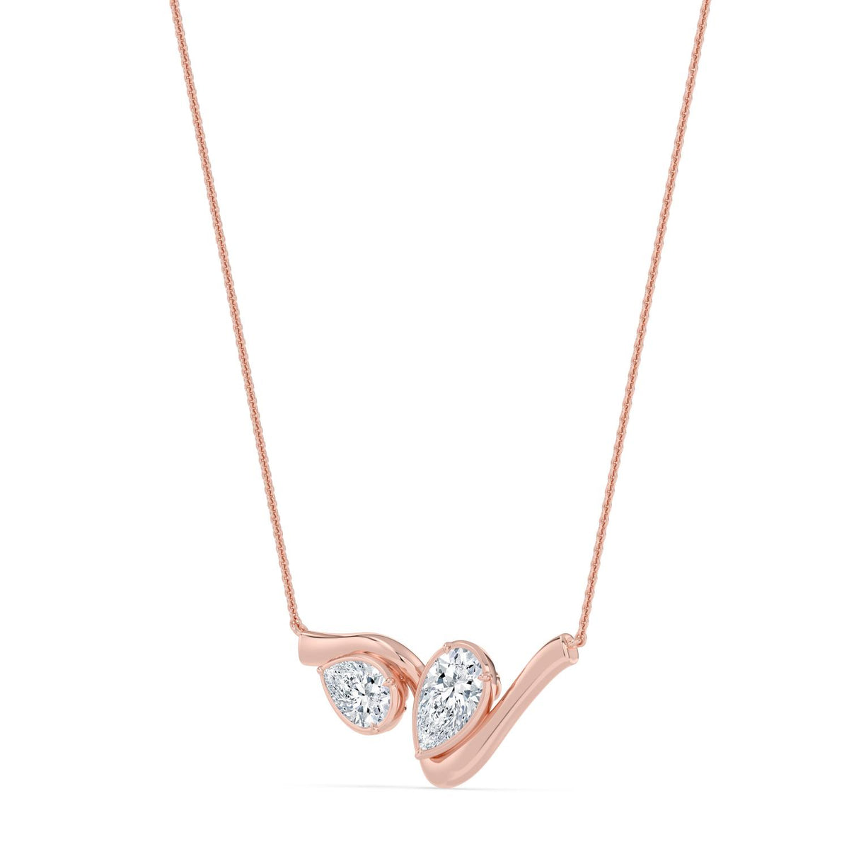 Rose Gold / 2.57ct Lab Grown Diamond Bezel Necklace