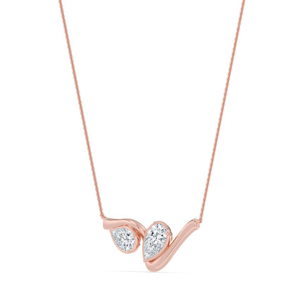 Rose Gold / 2.57ct Lab Grown Diamond Bezel Necklace