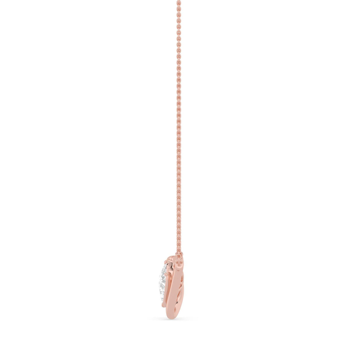 Rose Gold / 2.57ct Lab Grown Diamond Bezel Necklace