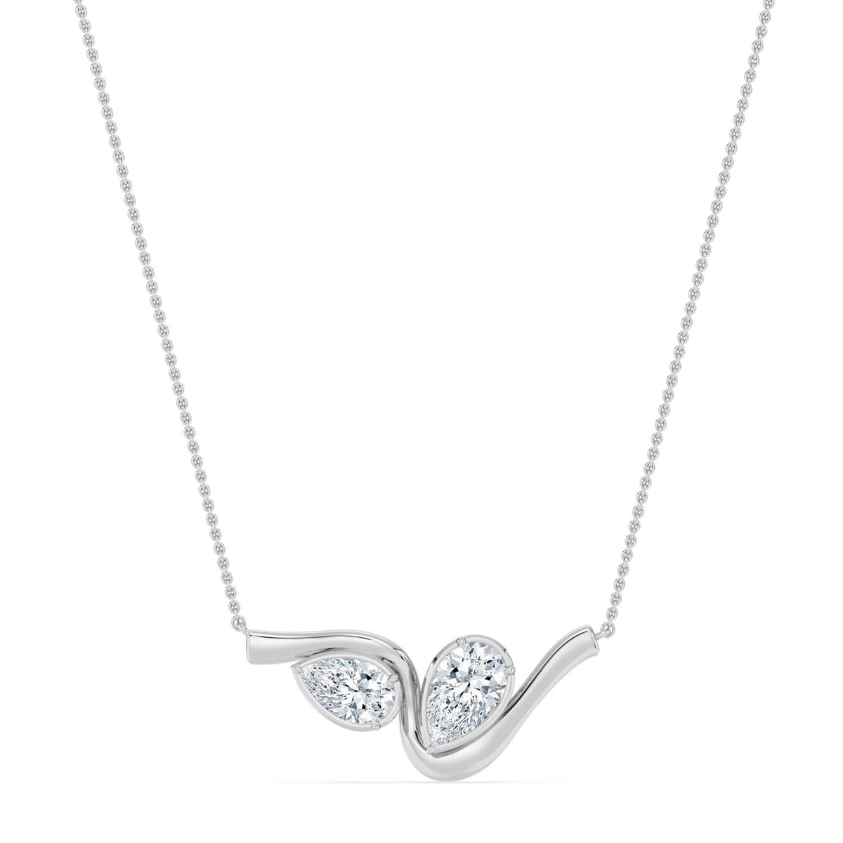 White Gold / 2.57ct Lab Grown Diamond Bezel Necklace