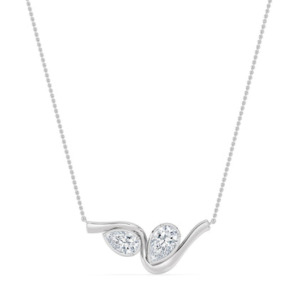 White Gold / 2.57ct Lab Grown Diamond Bezel Necklace
