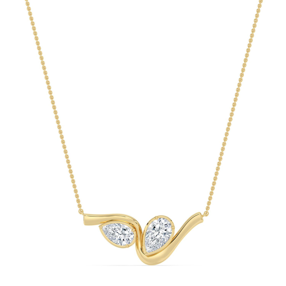 Yellow Gold / 2.57ct Lab Grown Diamond Bezel Necklace