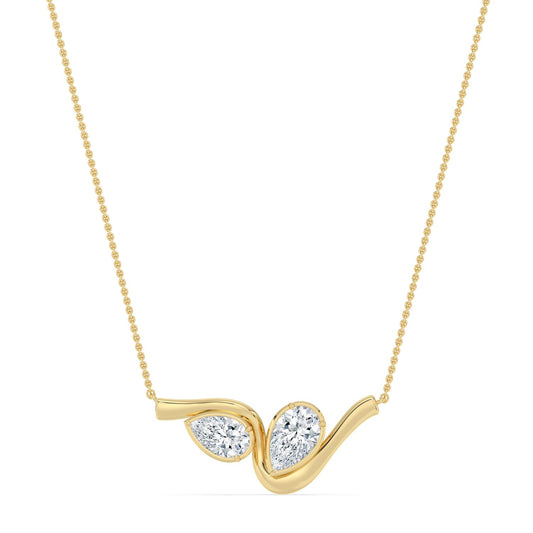 Yellow Gold / 2.57ct Lab Grown Diamond Bezel Necklace