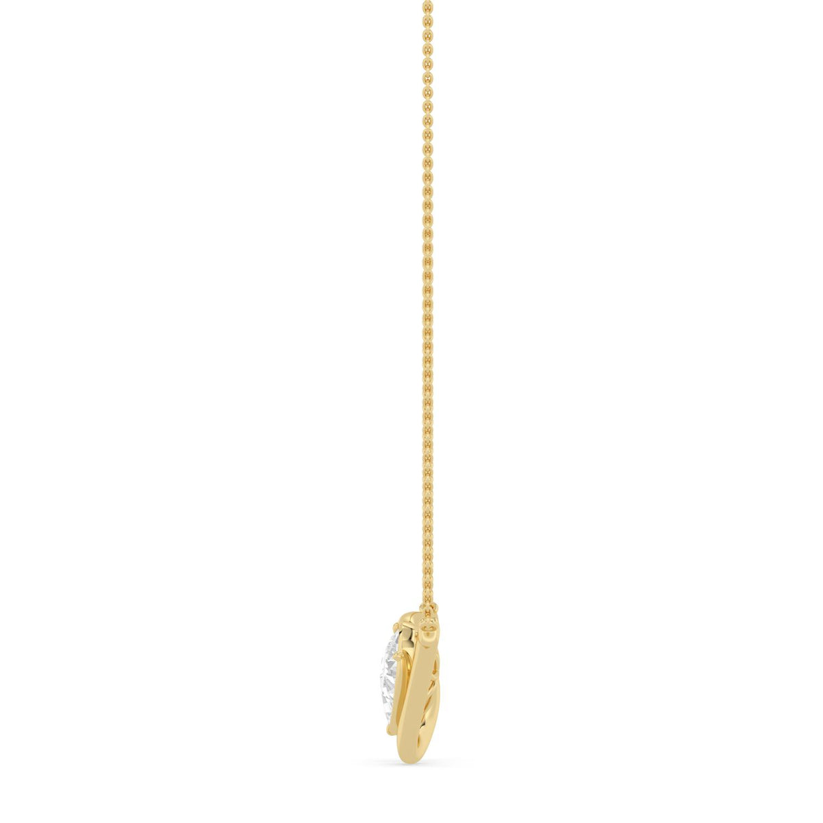 Yellow Gold / 2.57ct Lab Grown Diamond Bezel Necklace