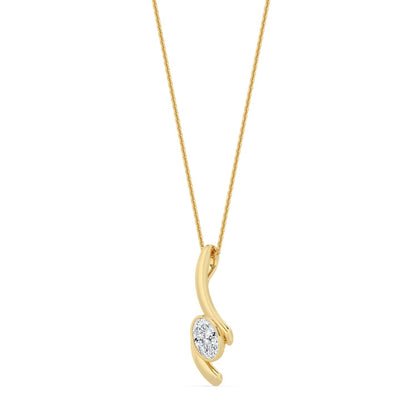 Yellow Gold / 1.00ct Lab Grown Diamond Bezel Necklace