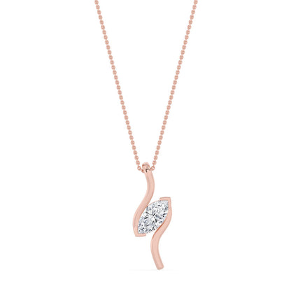 Rose Gold / 1.50ct Lab Grown Diamond Bezel Necklace