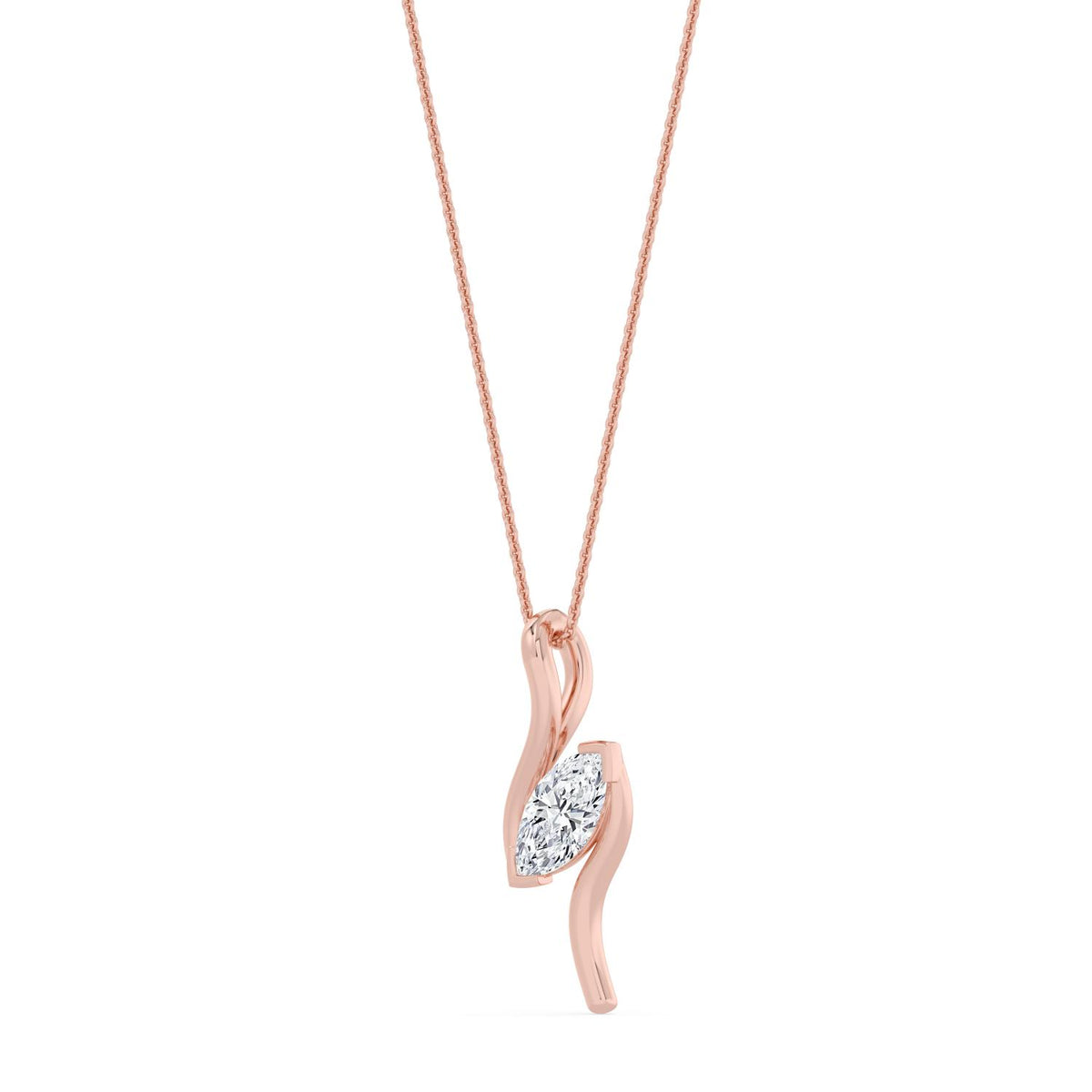 Rose Gold / 1.50ct Lab Grown Diamond Bezel Necklace