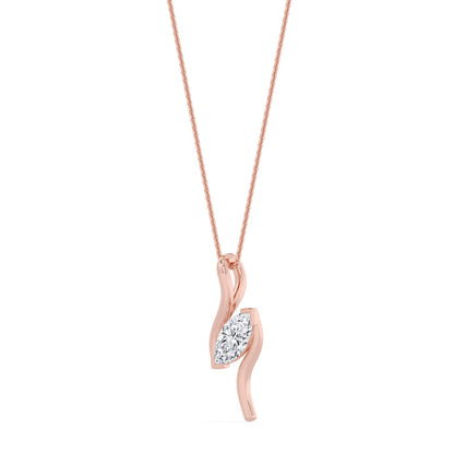 Rose Gold / 1.50ct Lab Grown Diamond Bezel Necklace