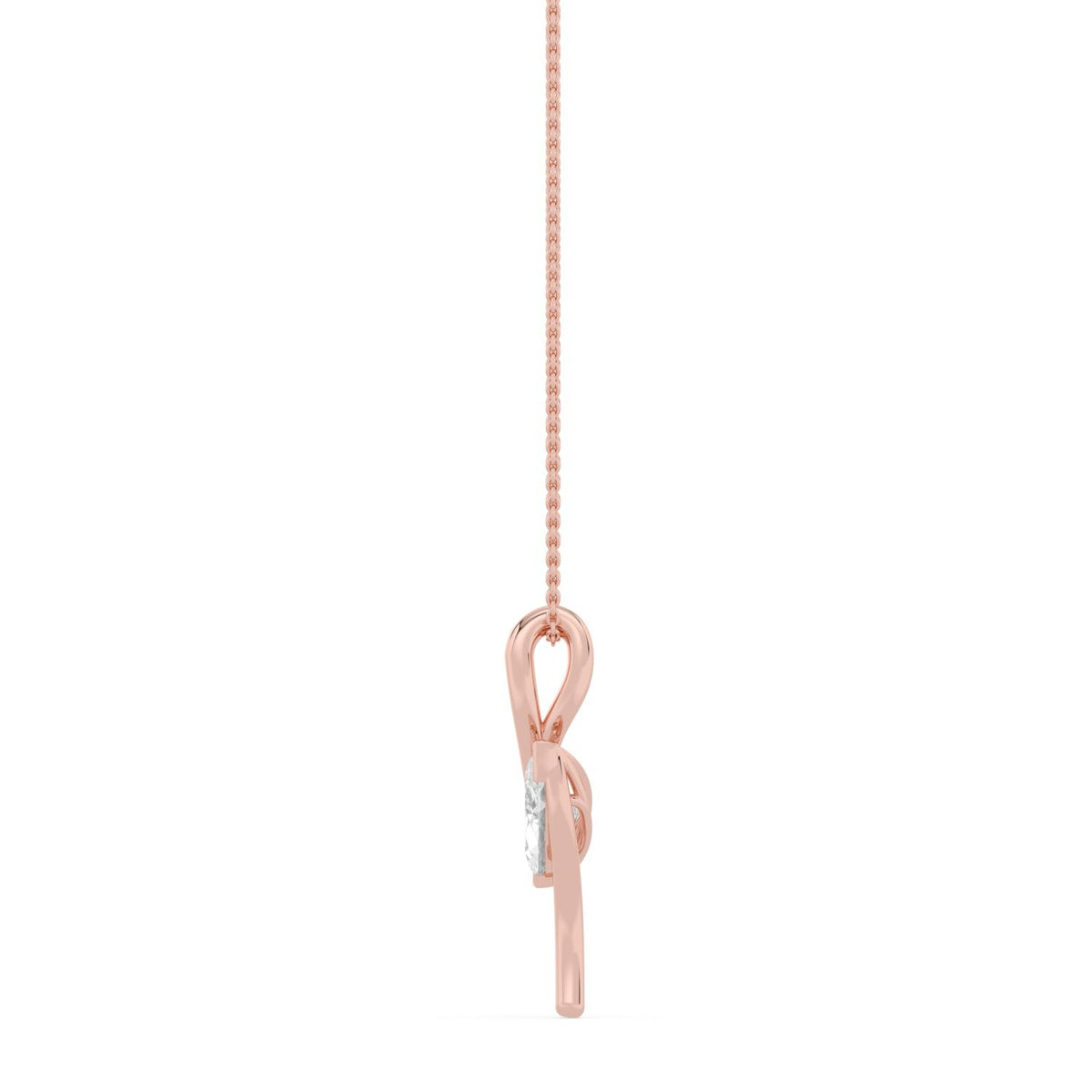 Rose Gold / 1.50ct Lab Grown Diamond Bezel Necklace