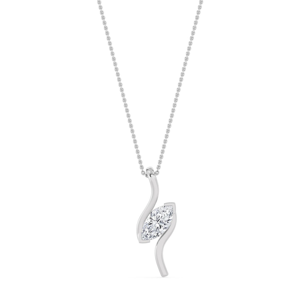White Gold / 1.50ct Lab Grown Diamond Bezel Necklace