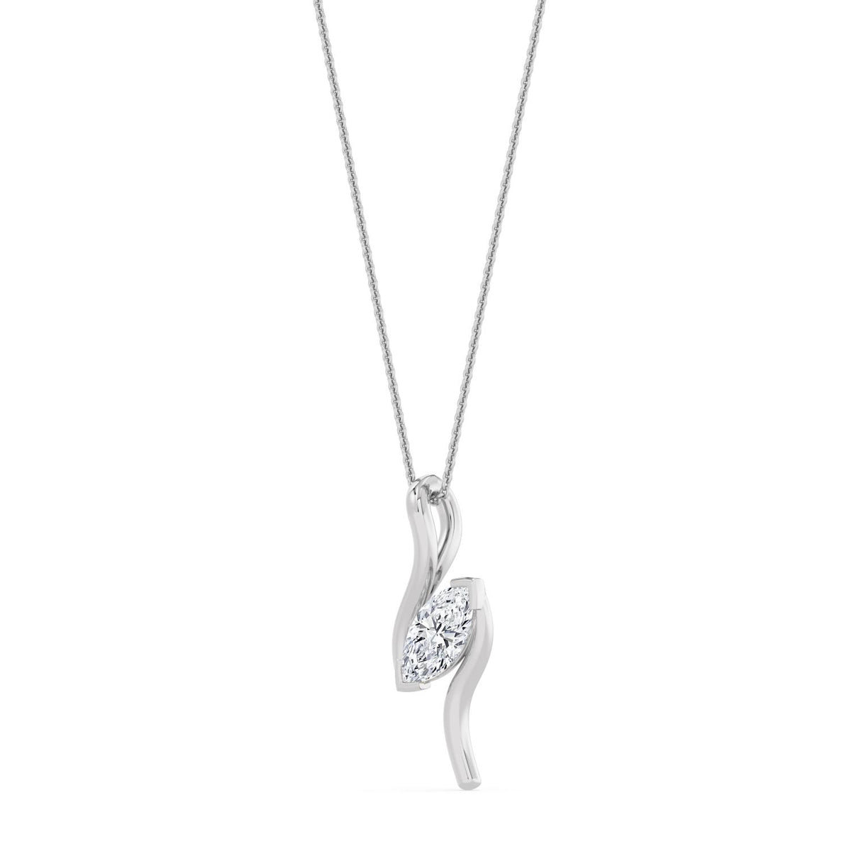 White Gold / 1.50ct Lab Grown Diamond Bezel Necklace