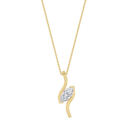 Yellow Gold / 1.50ct Lab Grown Diamond Bezel Necklace