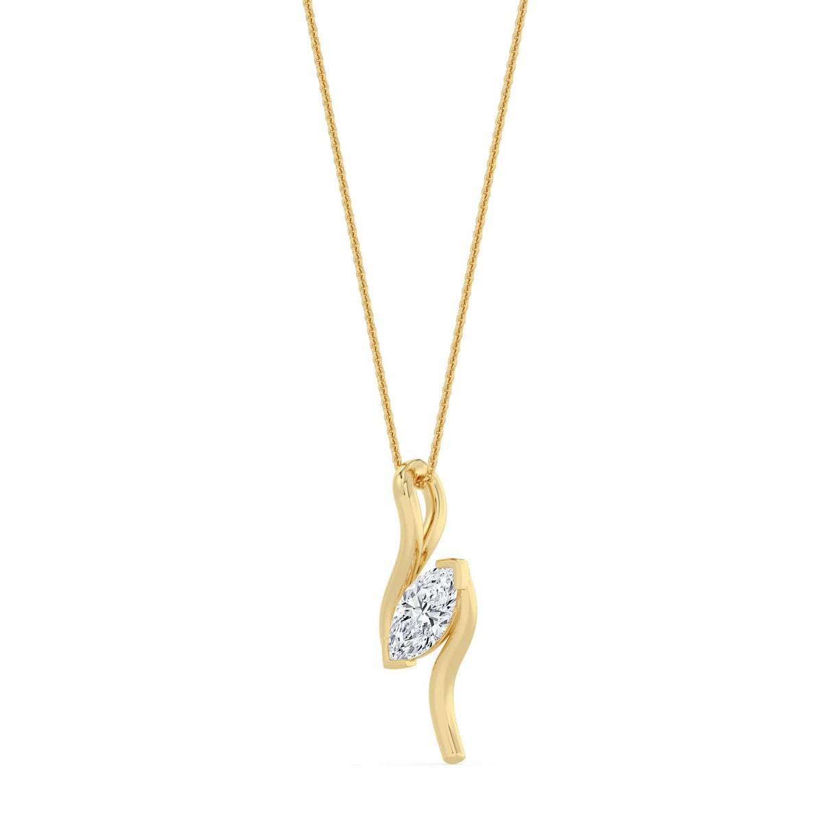 Yellow Gold / 1.50ct Lab Grown Diamond Bezel Necklace