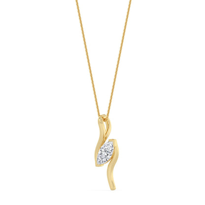 Yellow Gold / 1.50ct Lab Grown Diamond Bezel Necklace