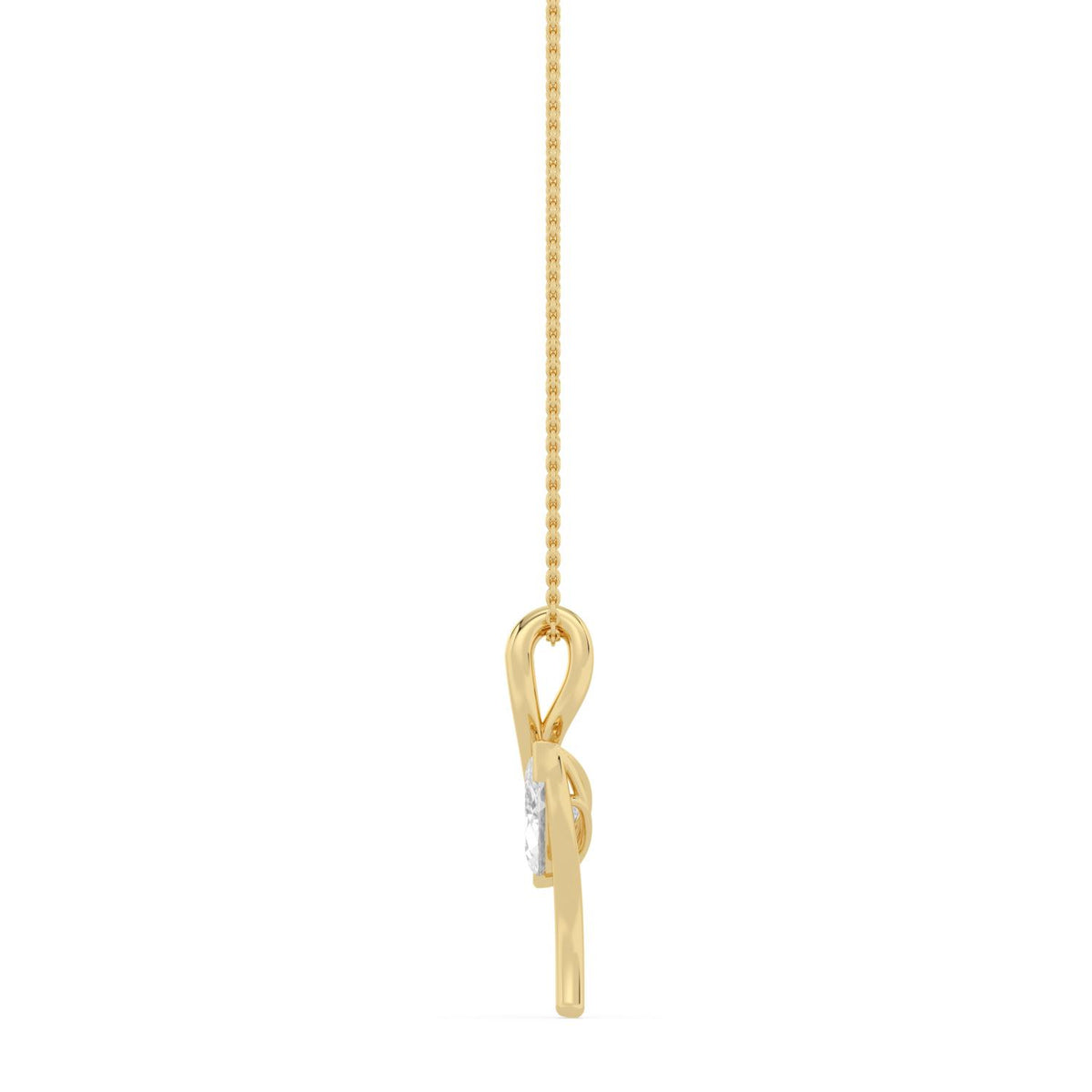 Yellow Gold / 1.50ct Lab Grown Diamond Bezel Necklace
